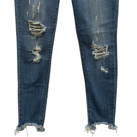 Judy Blue Straight Fit Distressed Stretch Denim Jeans Size 28 - Picture 4 of 9